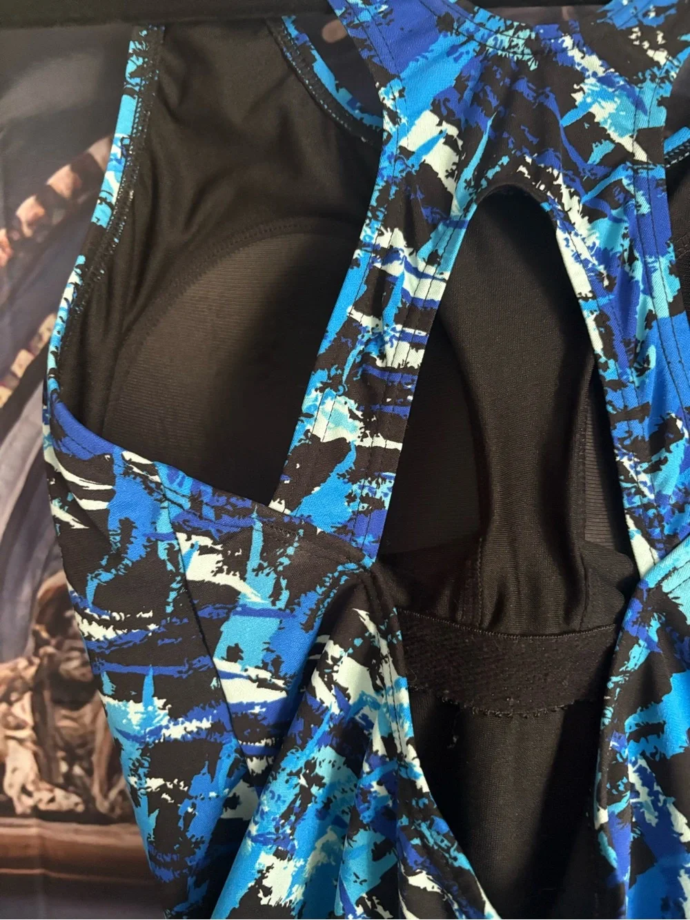 Blue Abstract Print One-Piece Swimsuit - Picture 5 of 10